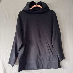 Fabletics Womens Oversized Hoodie Black XS Long Athleisure Goth Grunge Thick